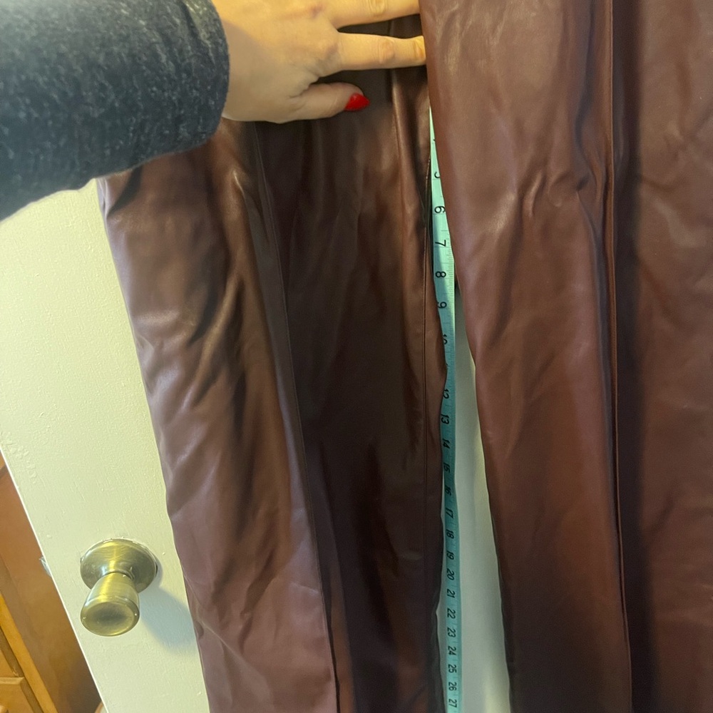 PrettyLittleThing wide leg faux leather trousers. - Picture 4 of 5